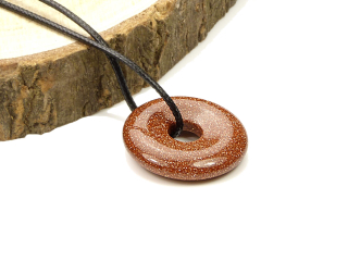 Prívesok avanturín zlatý donut 